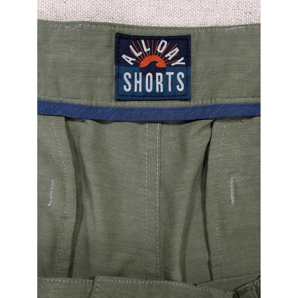 Faherty All Day Shorts Mens 30 Olive Green Hybrid Stretch Recycled Quick Dry 7in